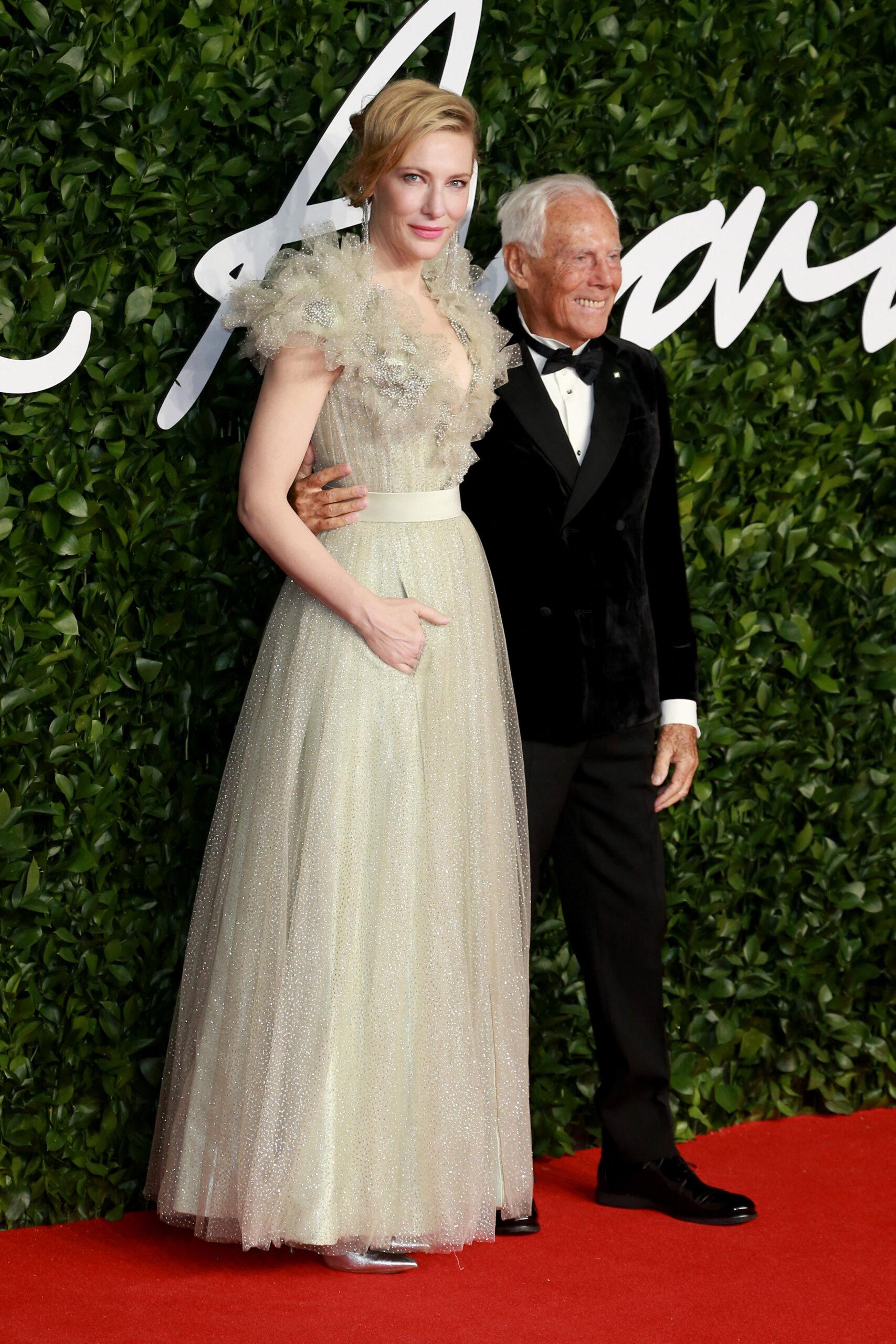 Cate Blanchett and Giorgio Armani at Fashion Awards 2019 in London, UK.