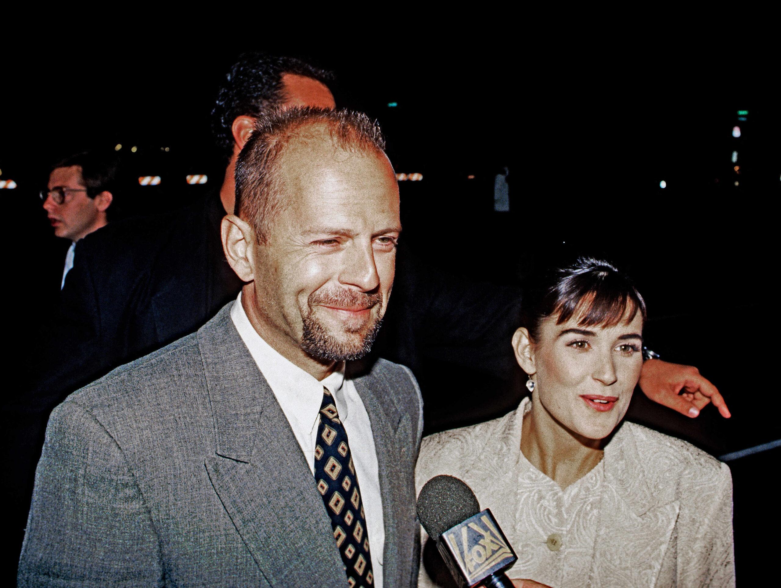 Bruce Willis and Demi Moore at the Grand Opening Of Planet Hollywood Washington DC