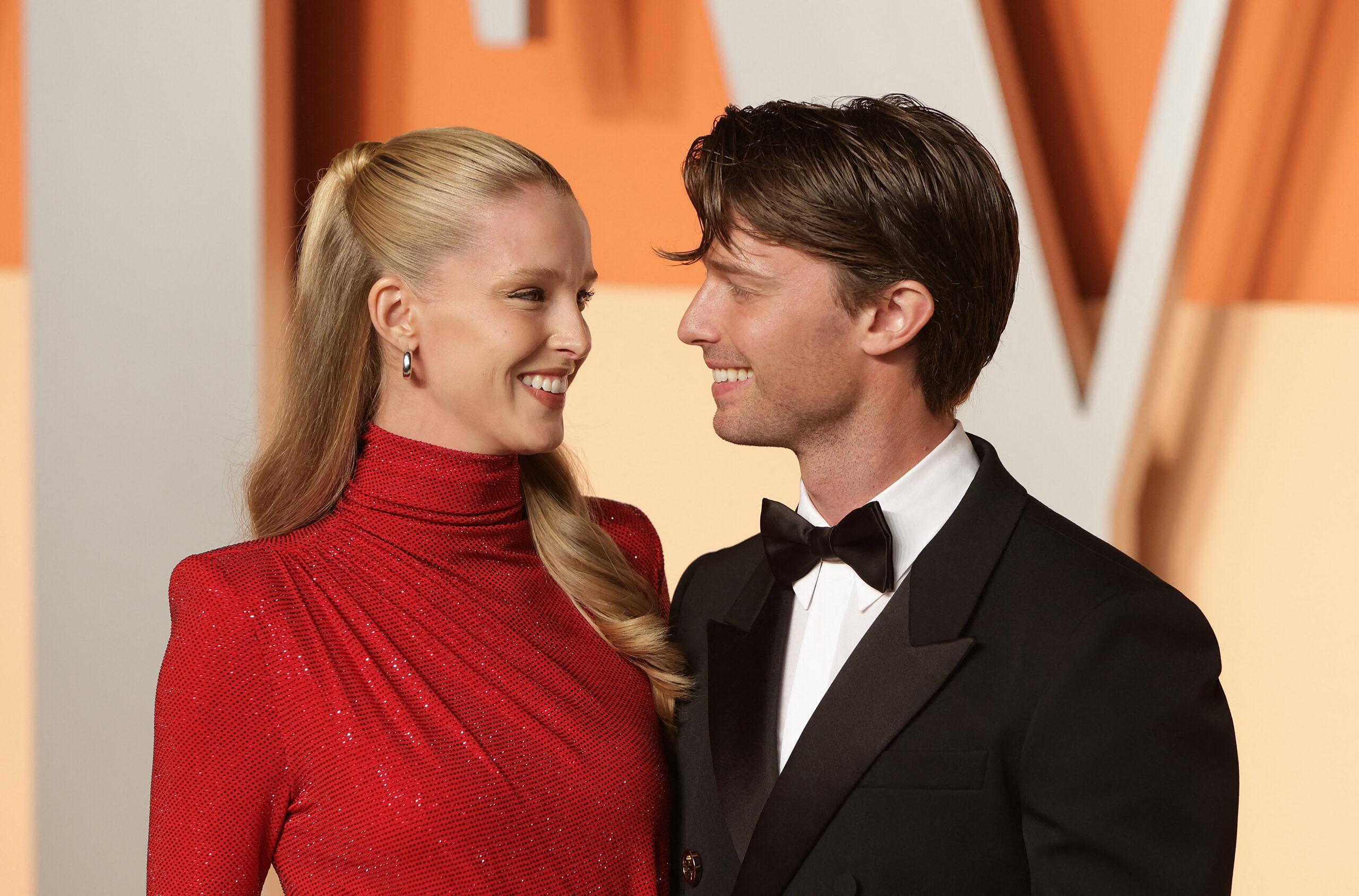 Patrick Schwarzenegger and Abby Champion at 2025 Vanity Fair Oscar Party