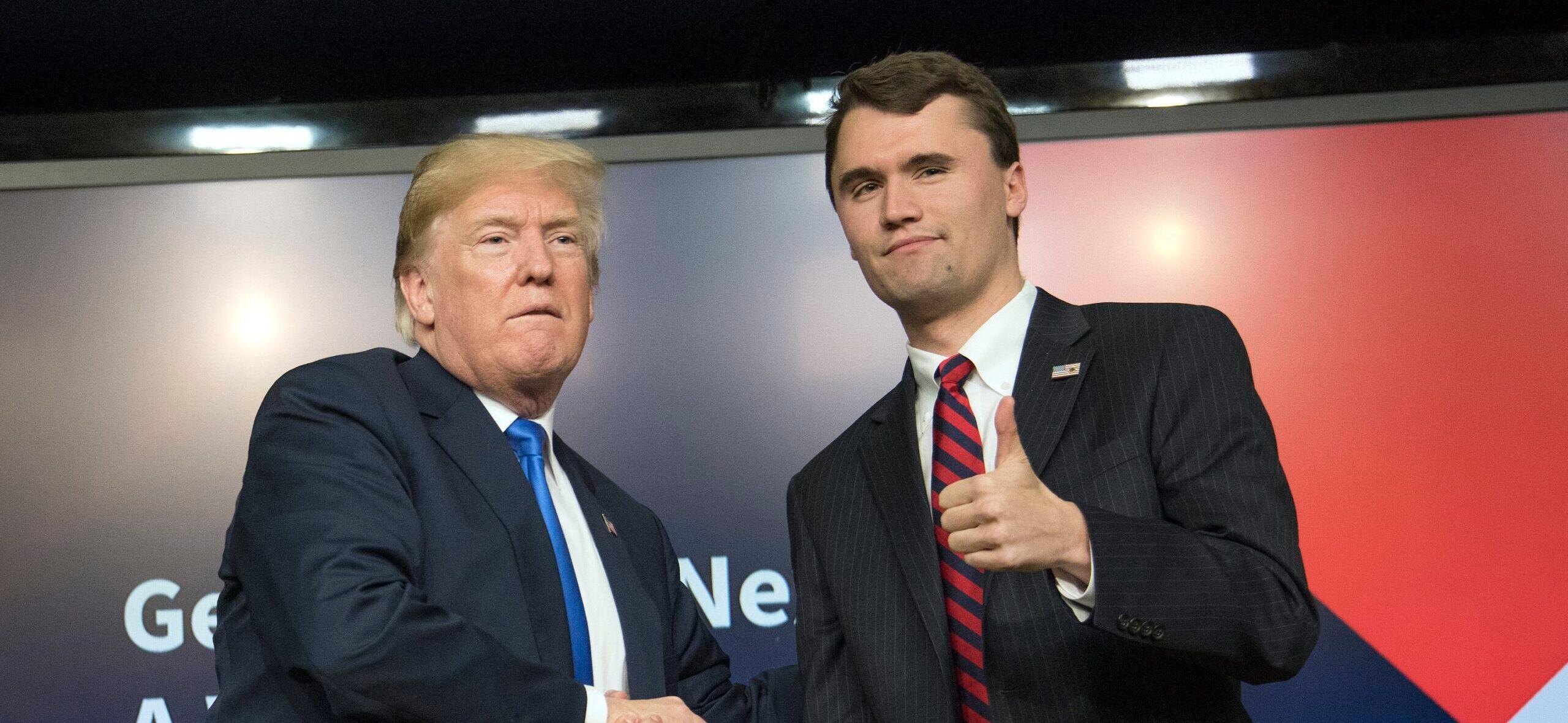 Photo of Donald Trump and Charlie Kirk.