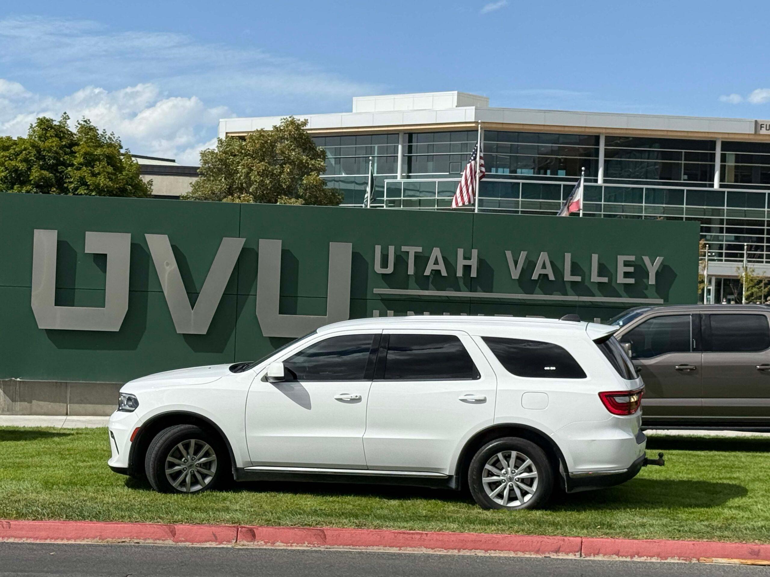 Police and SWAT at the Utah Valley University as they continue to search for the assassin who shot and Killed Charlie Kirk