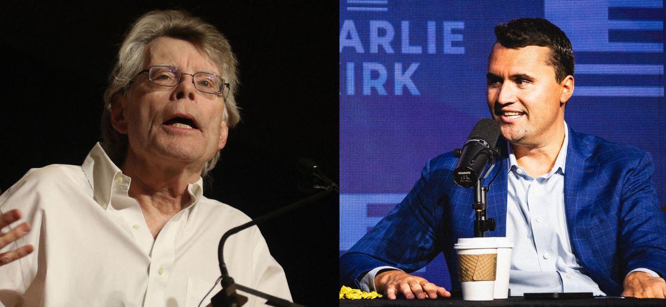 Stephen King (left) Charlie Kirk (right)