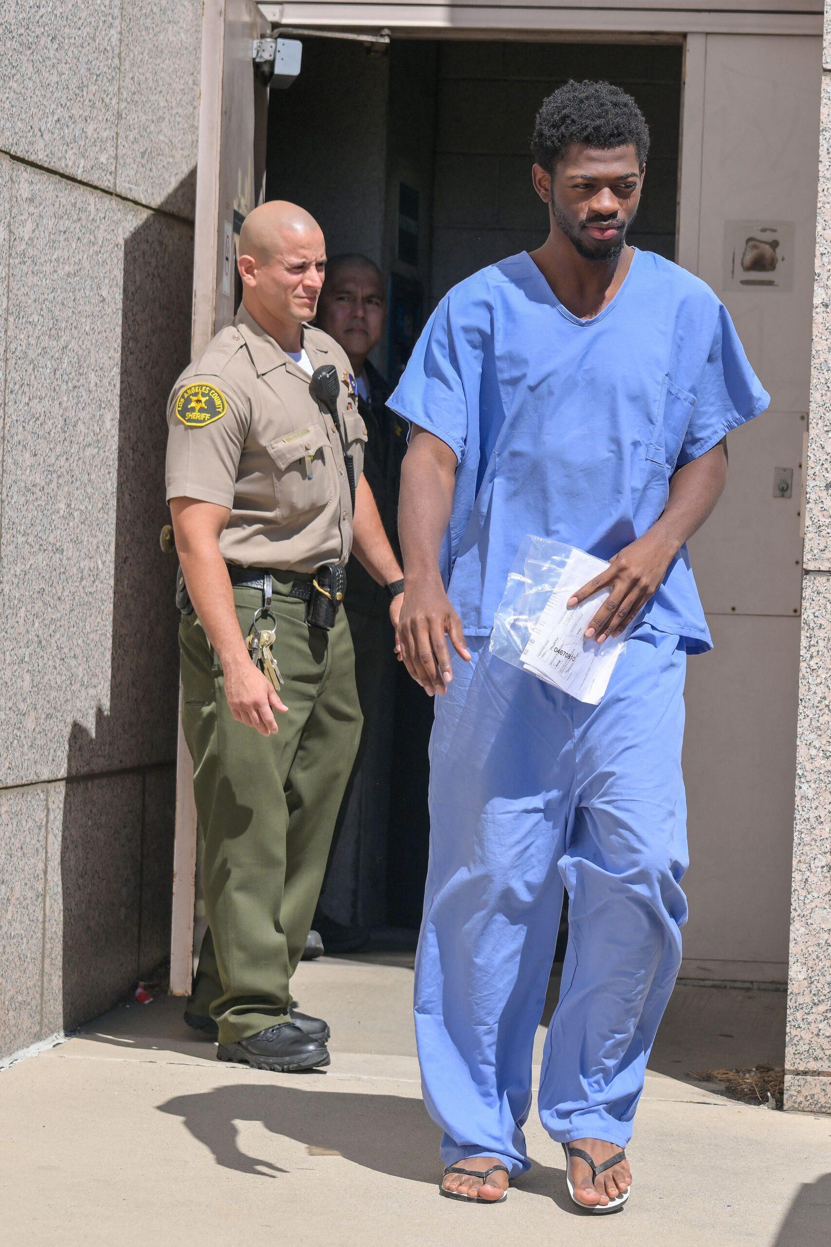 Lil Nas X seen after being released from jail