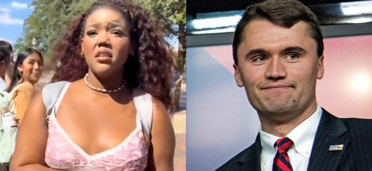 Photo collage of Booker and Charlie Kirk.
