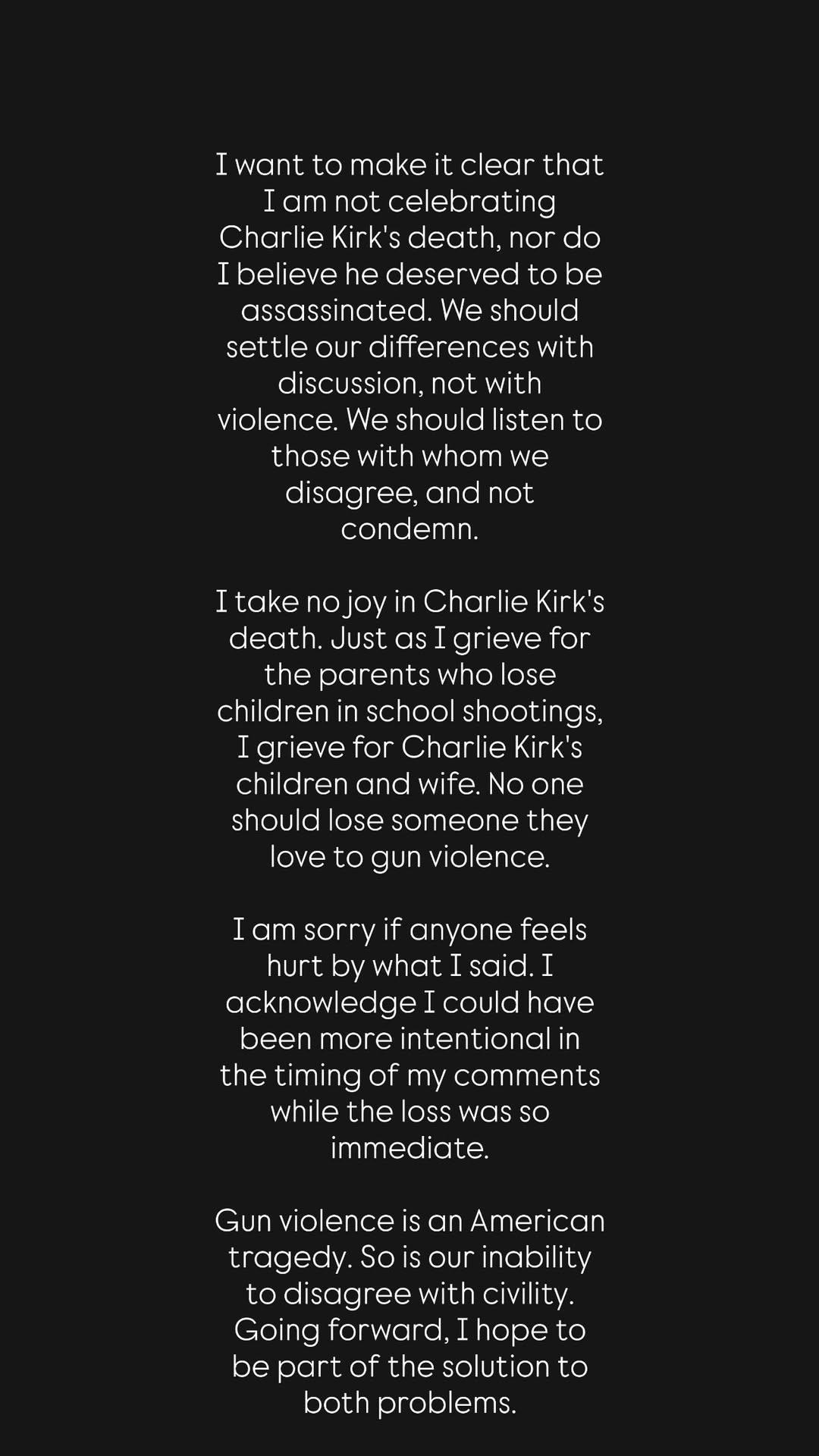 Katie Maloney post about Charlie Kirk. 