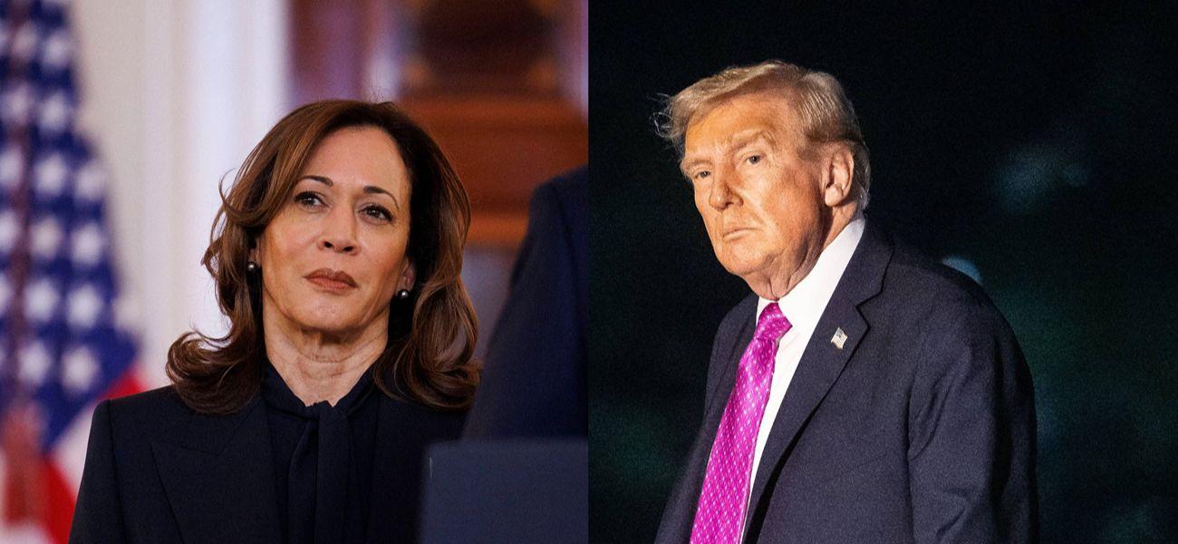 Photo collage of Kamala Harris (left) and Donald Trump (right)