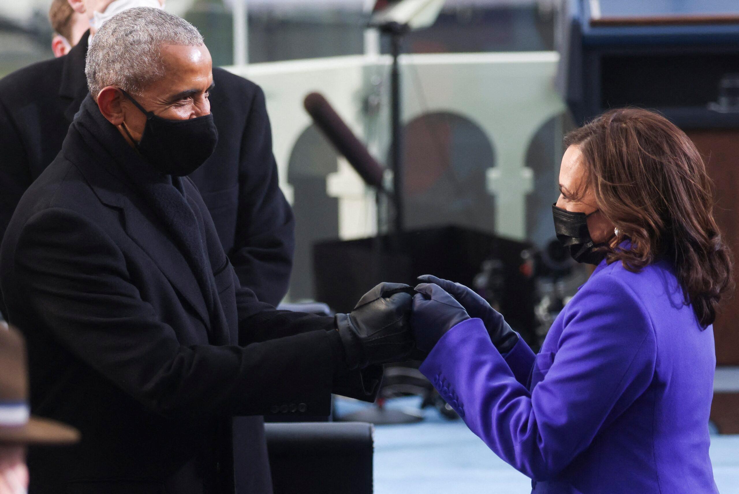 Barack Obama and Kamala Harris during Biden Sworn-in as 46th President of the United States