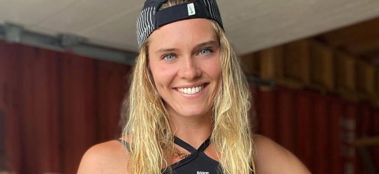 Alysha Newman wearing a baseball cap