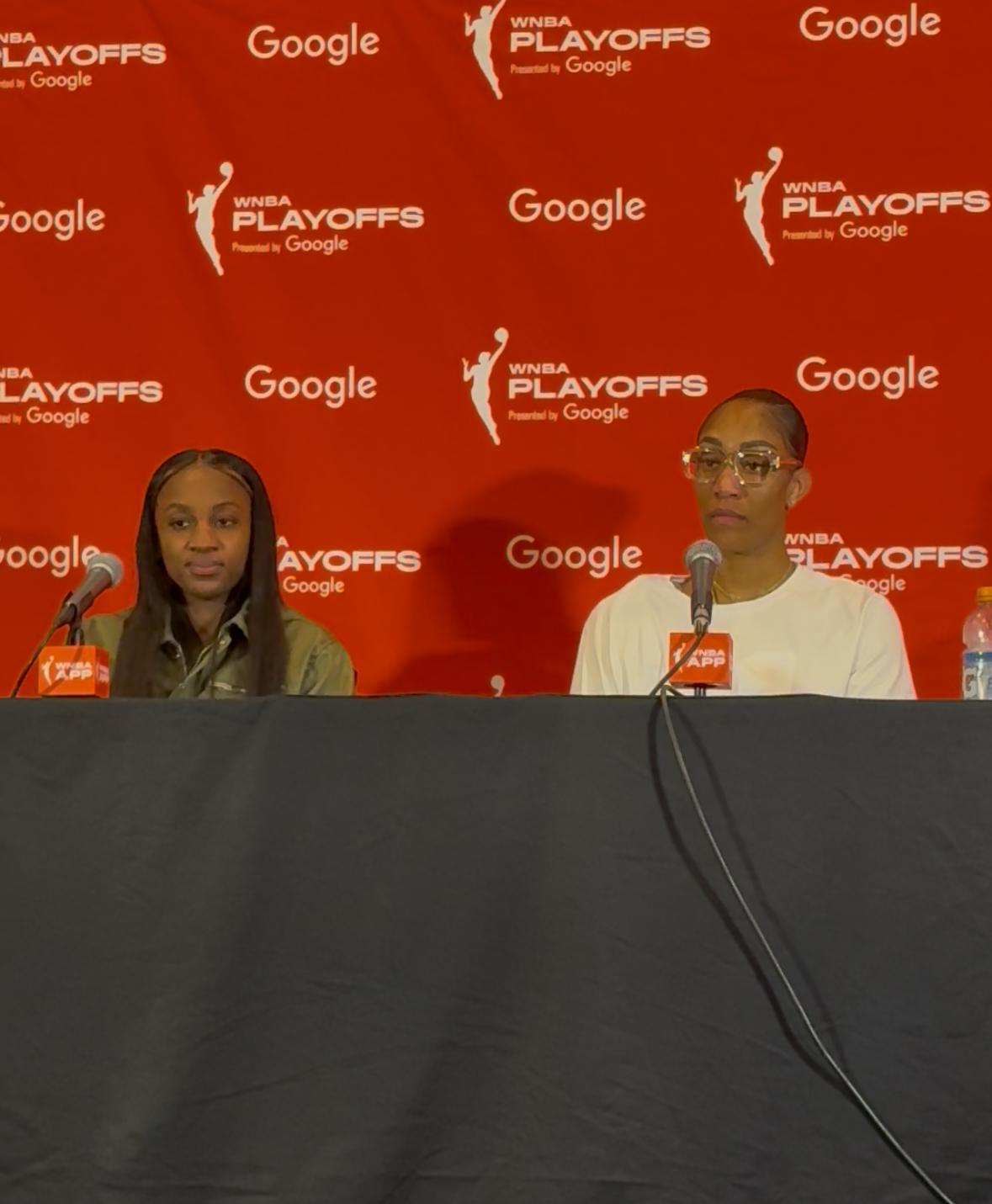 A'ja Wilson and Jackie Young