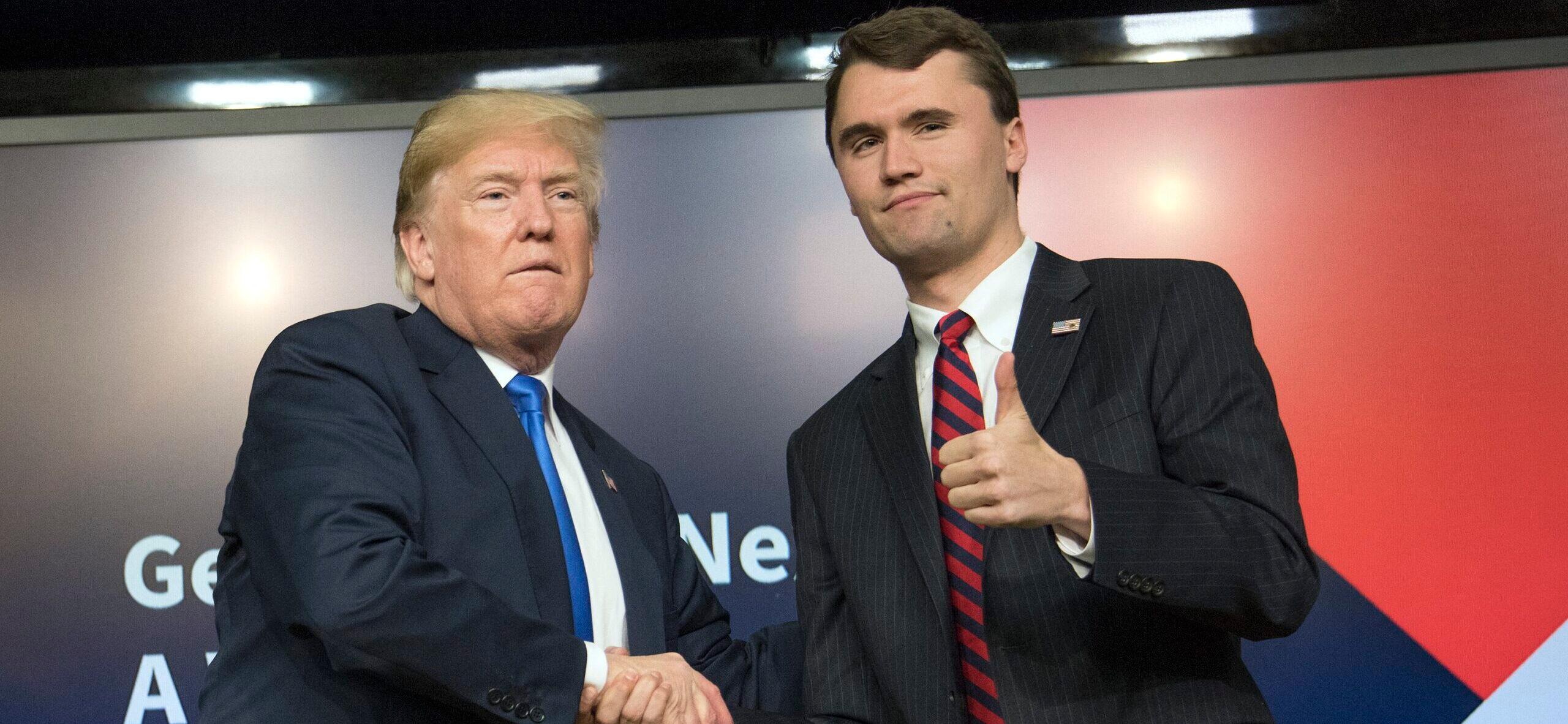 Donald Trump and Charlie Kirk at White House Generation Next Summit