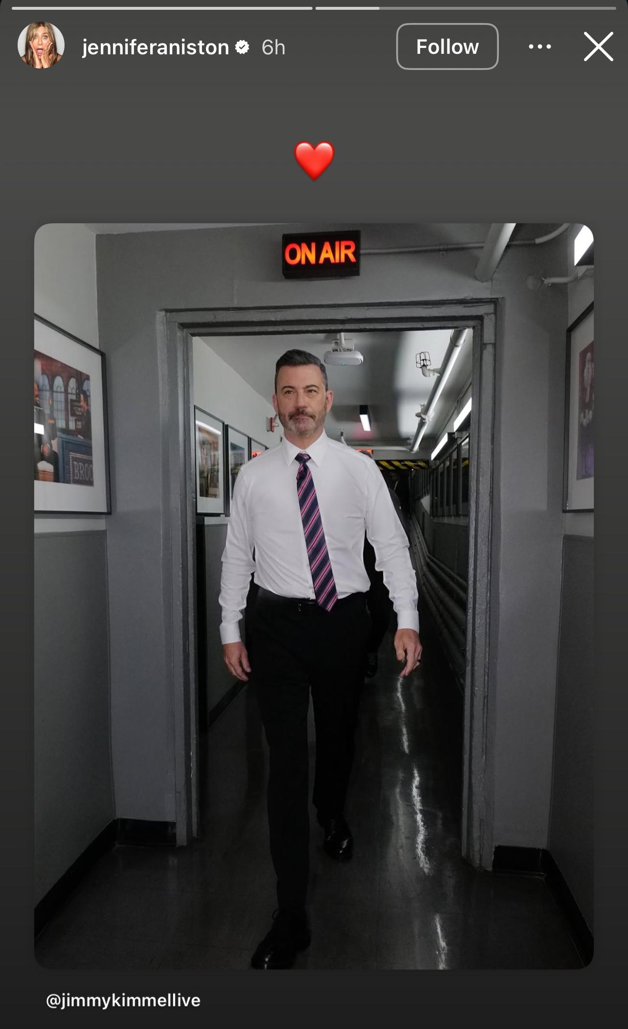 Jennifer Aniston, BFF Jimmy Kimmel, Return