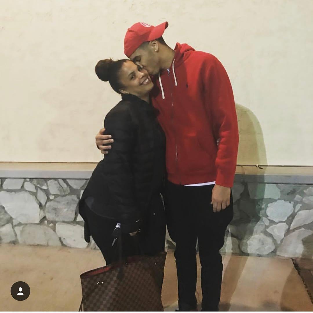 Jayson Tatum and his mother. 