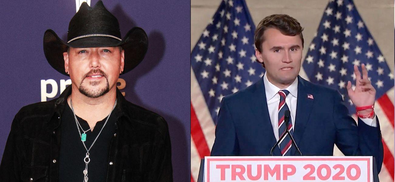 Jason Aldean (left) Charlie Kirk (right)