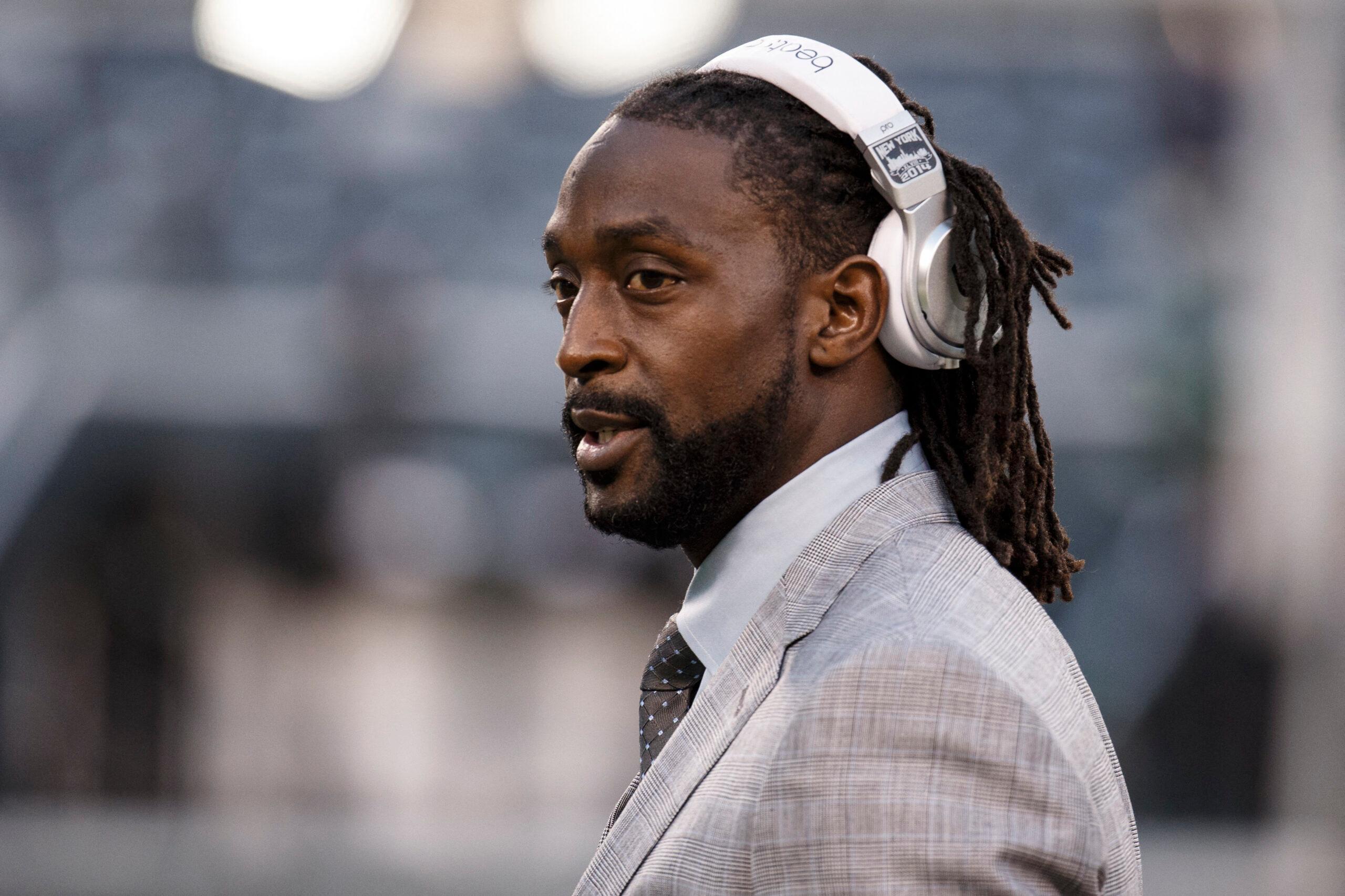 Chicago Bears cornerback Charles Tillman (33) looks on during warm-ups prior to the NFL game between the Chicago Bears and the New York Jets at MetLife Stadium in East Rutherford, New Jersey.