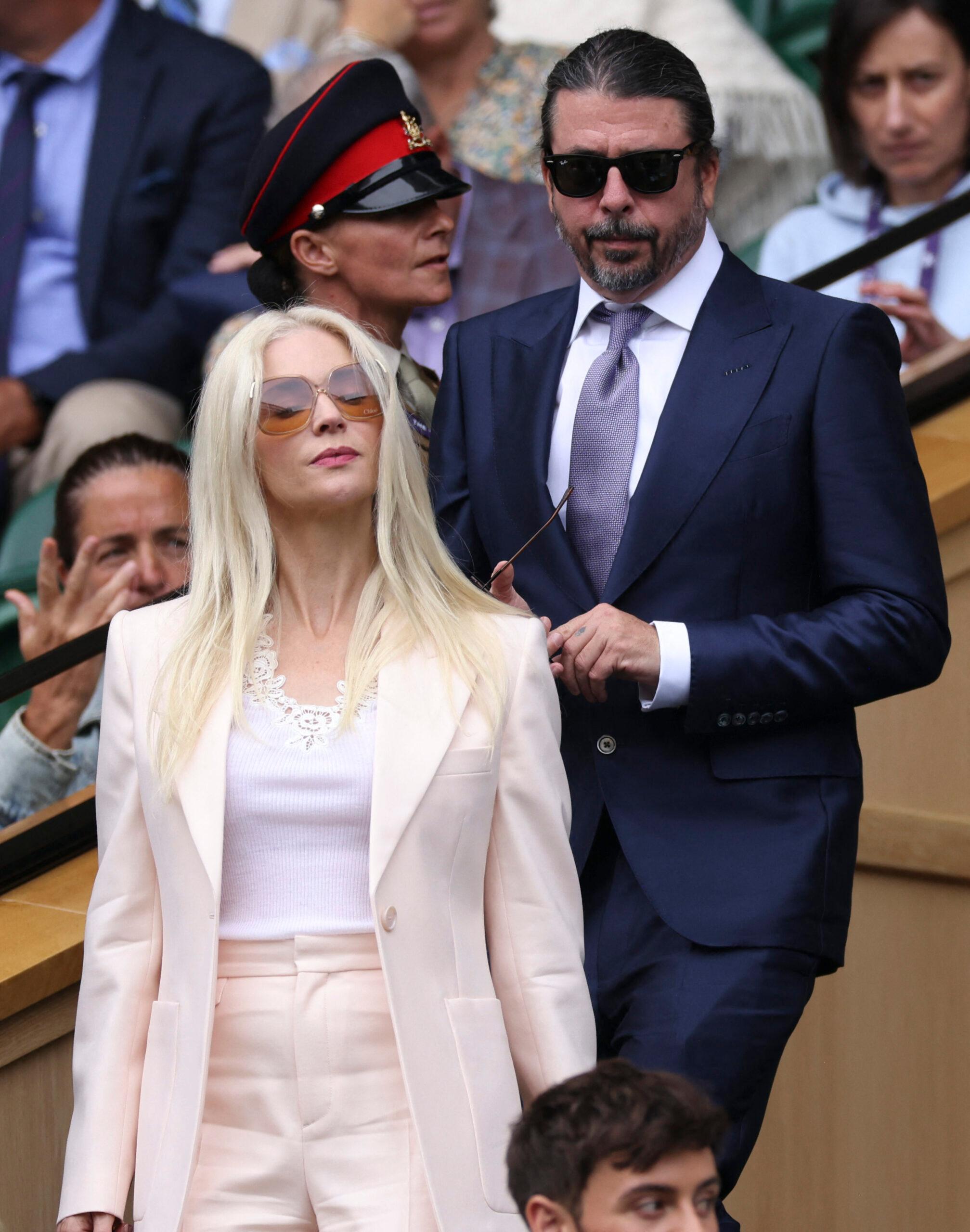 Dave Grohl and Jordyn Grohl in the Royal Box on Centre Court on Day three of Wimbledon 2025 on Wednesday 2nd July 2025.