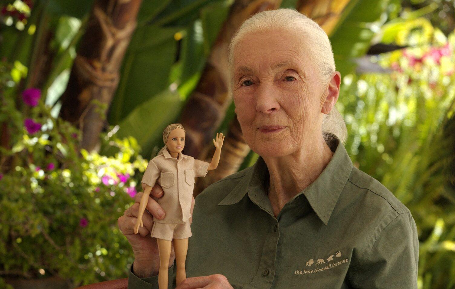 Dr. Jane Goodall and her Barbie doll