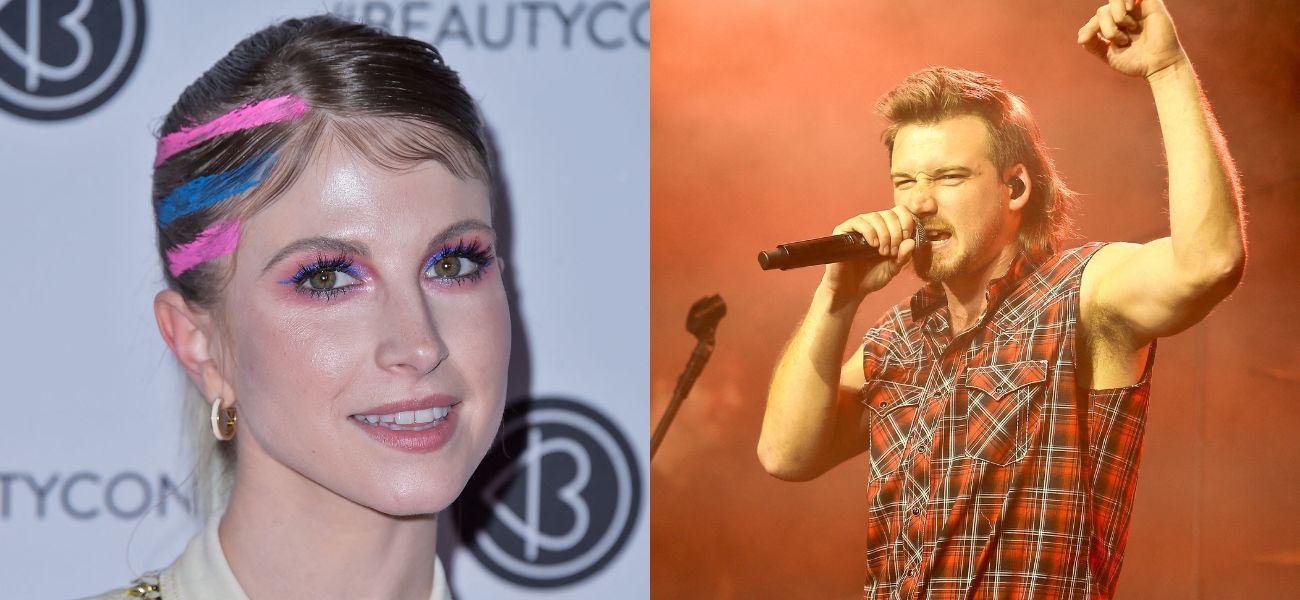 Photo collage of Hayley Williams and Morgan Wallen.