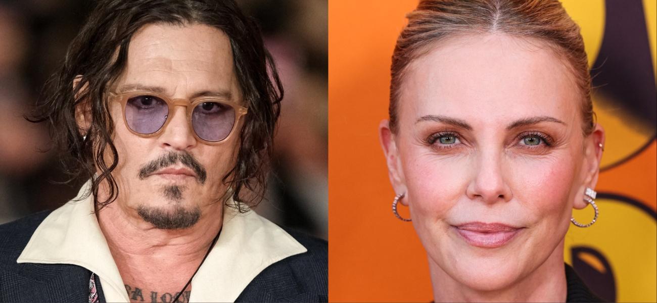 Johnny Depp and Charlize Theron collage