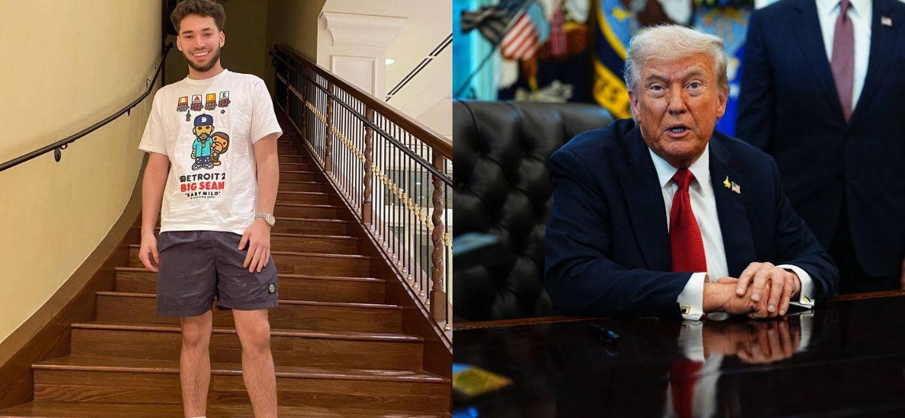 Photo collage of Donald Trump and Adin Ross.