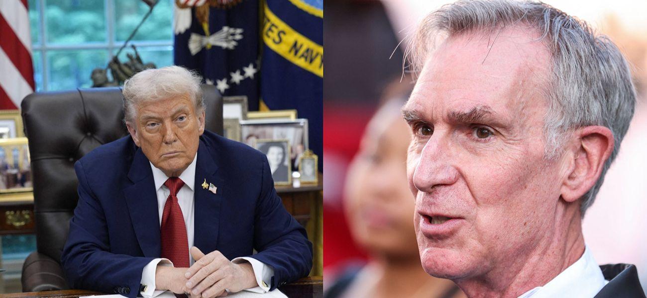 A photo collage of Donald Trump and Bill Nye