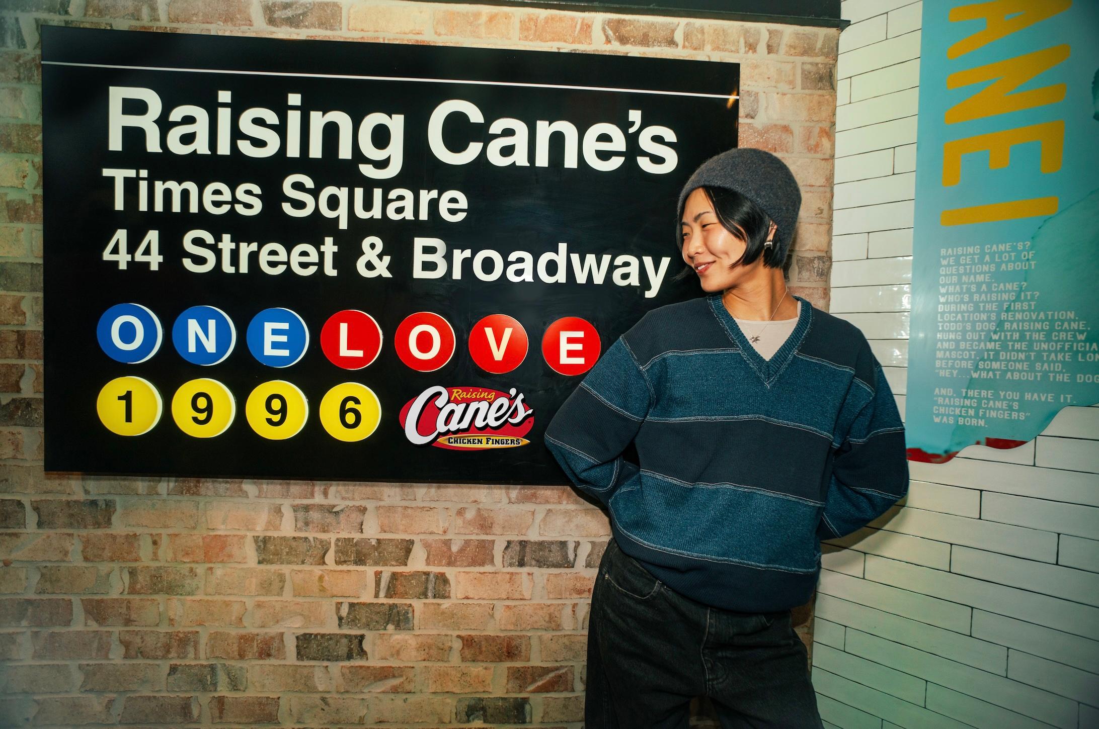 May Hong at Raising Cane’s Times Square Global Flagship
