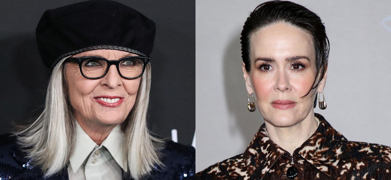 A photo collage of Diane Keaton and Sarah Paulson