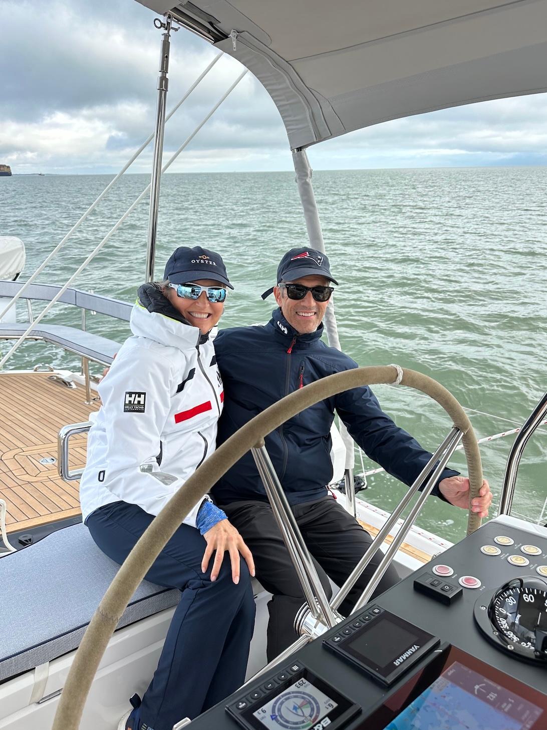 Anna-Marie Keane and her husband setting sail
