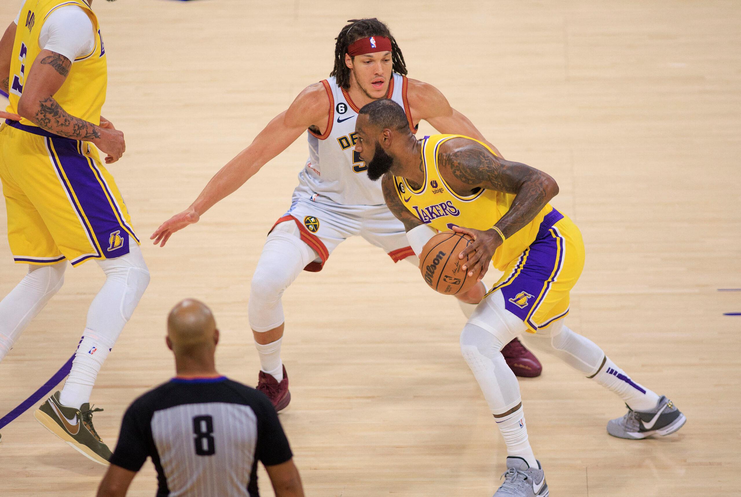Lebron James in Lakers vs. Nuggets game