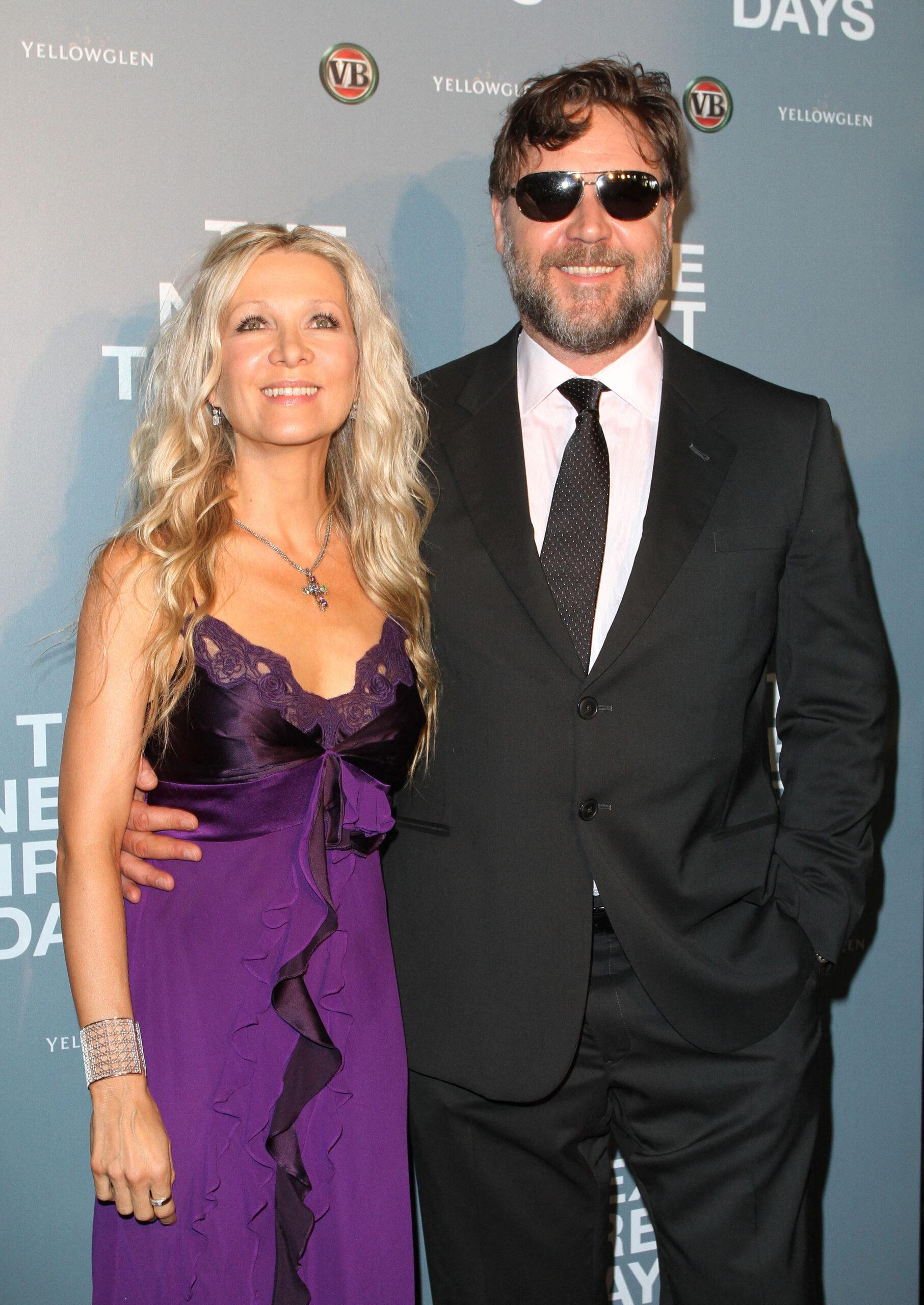 Danielle Spencer and Russell Crowe at 'The Next Three Days' movie premiere