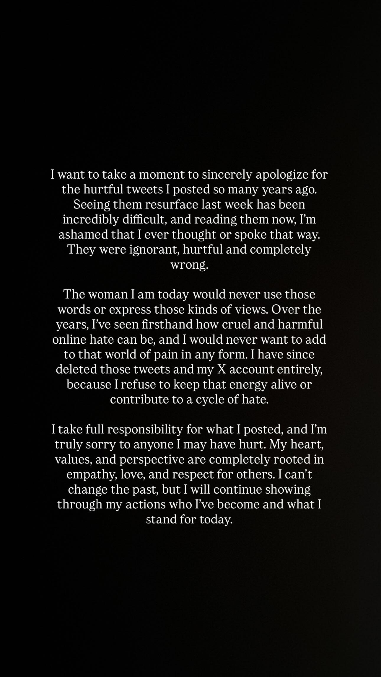 Kayla Nicole apologizes for past tweets. 