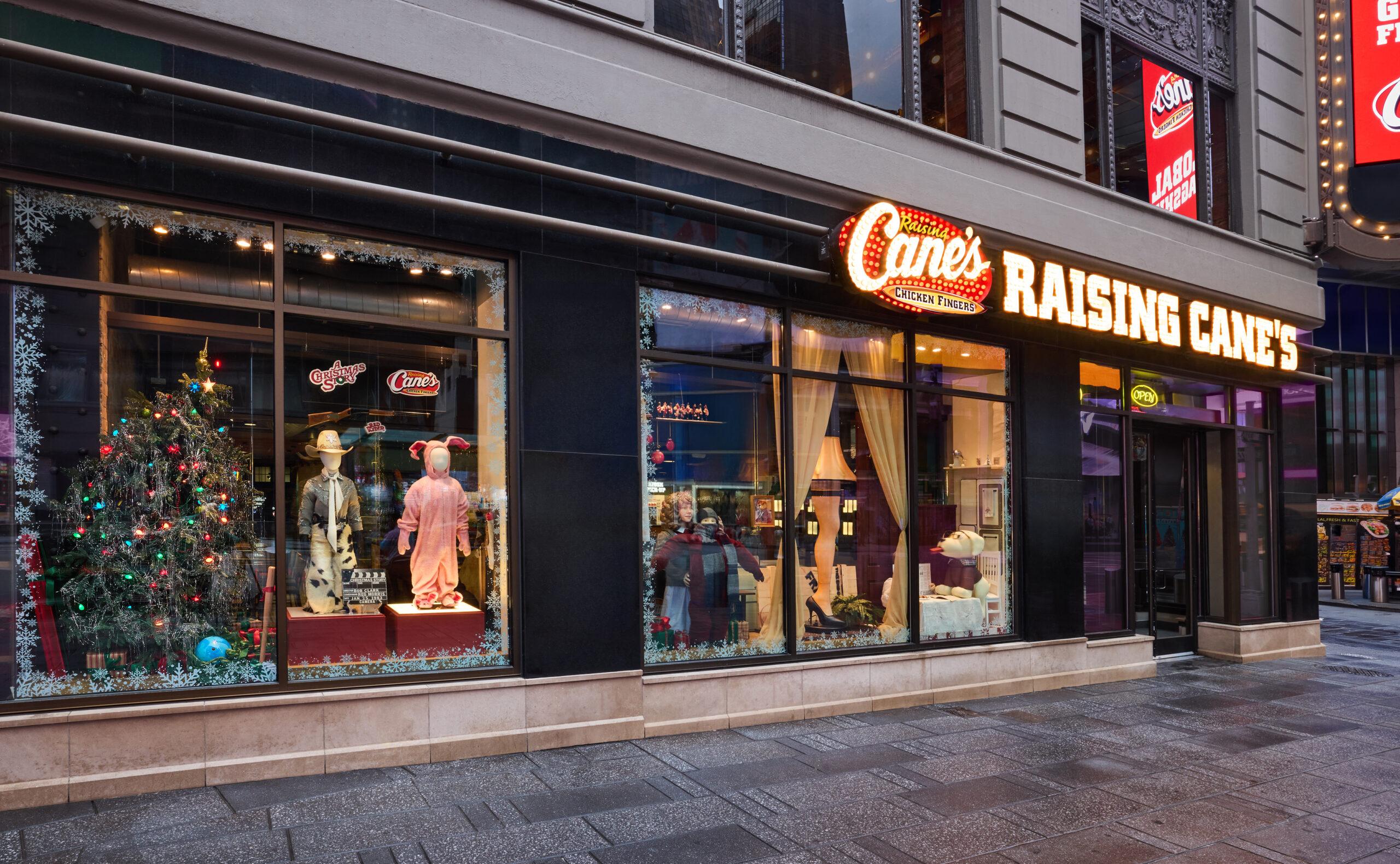 Raising Canes Holiday Broadway Windows