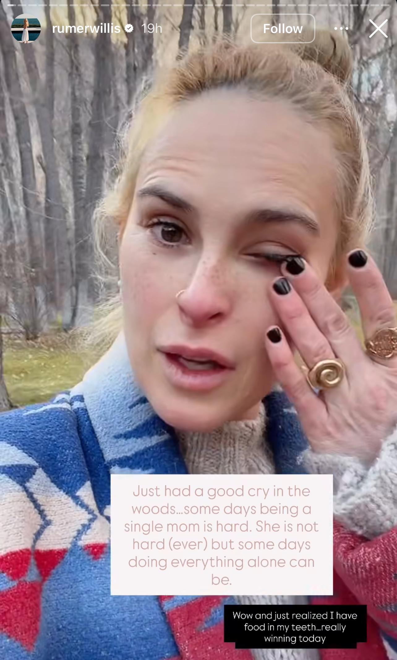 Rumer Willis laments hard single mom life