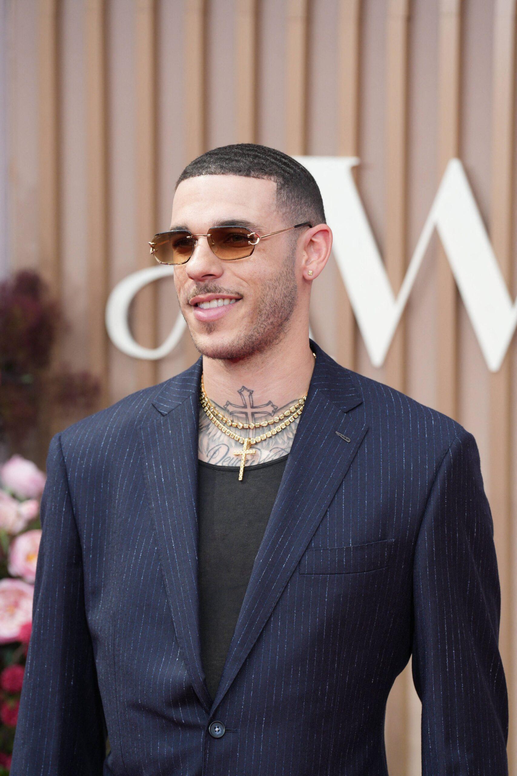 Lonzo Ball posing on the red carpet. 