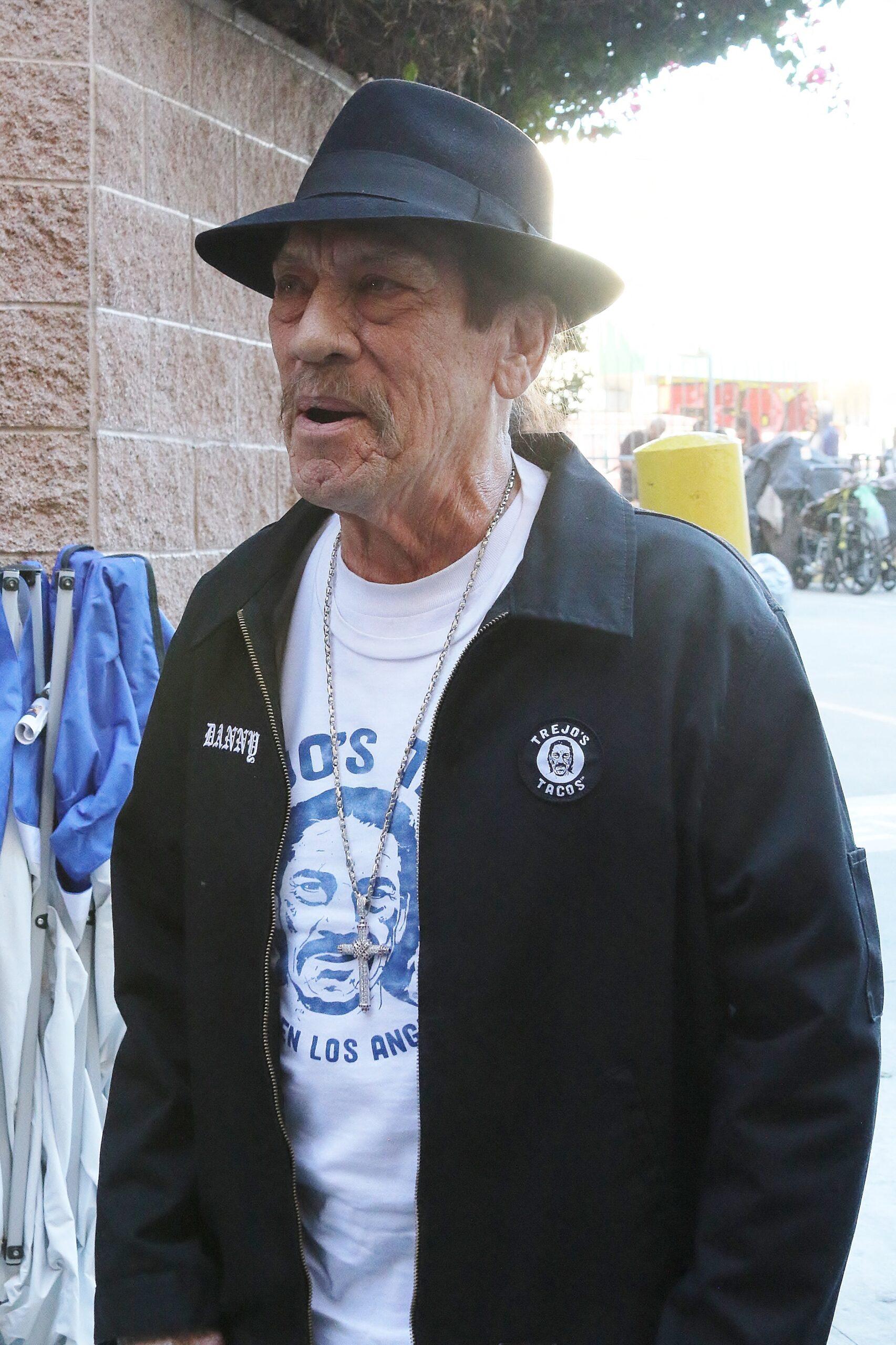 Danny Trejo outside the LA Mission in Los Angeles