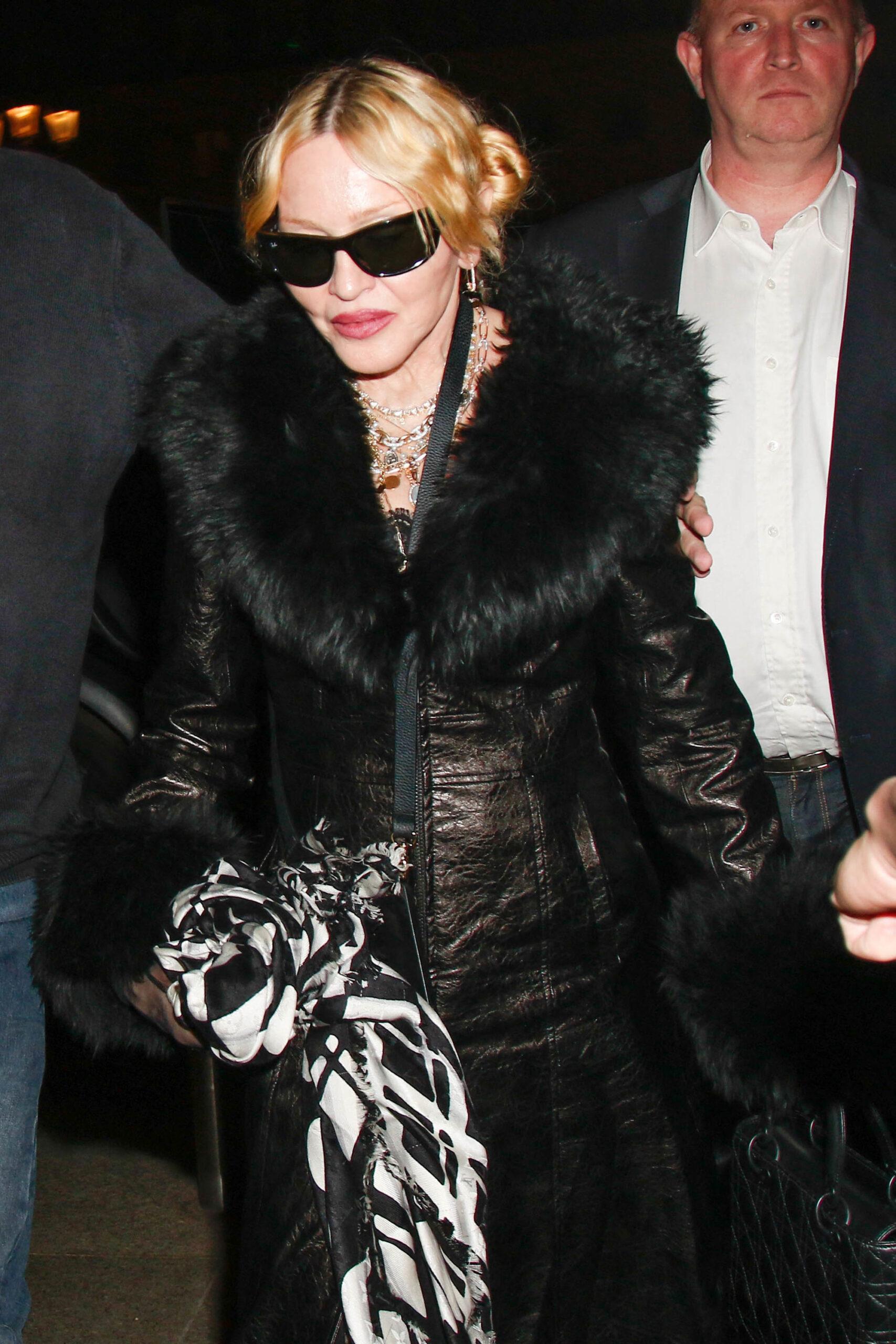 Madonna arriving at her hotel in Paris