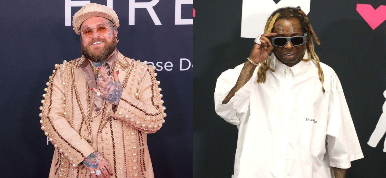 Photo collage of Teddy Swims and Lil Wayne