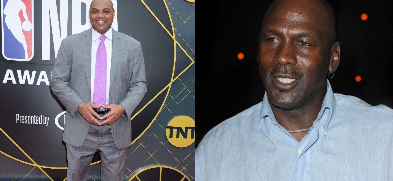Photo collage of Charles Barkley and Michael Jordan