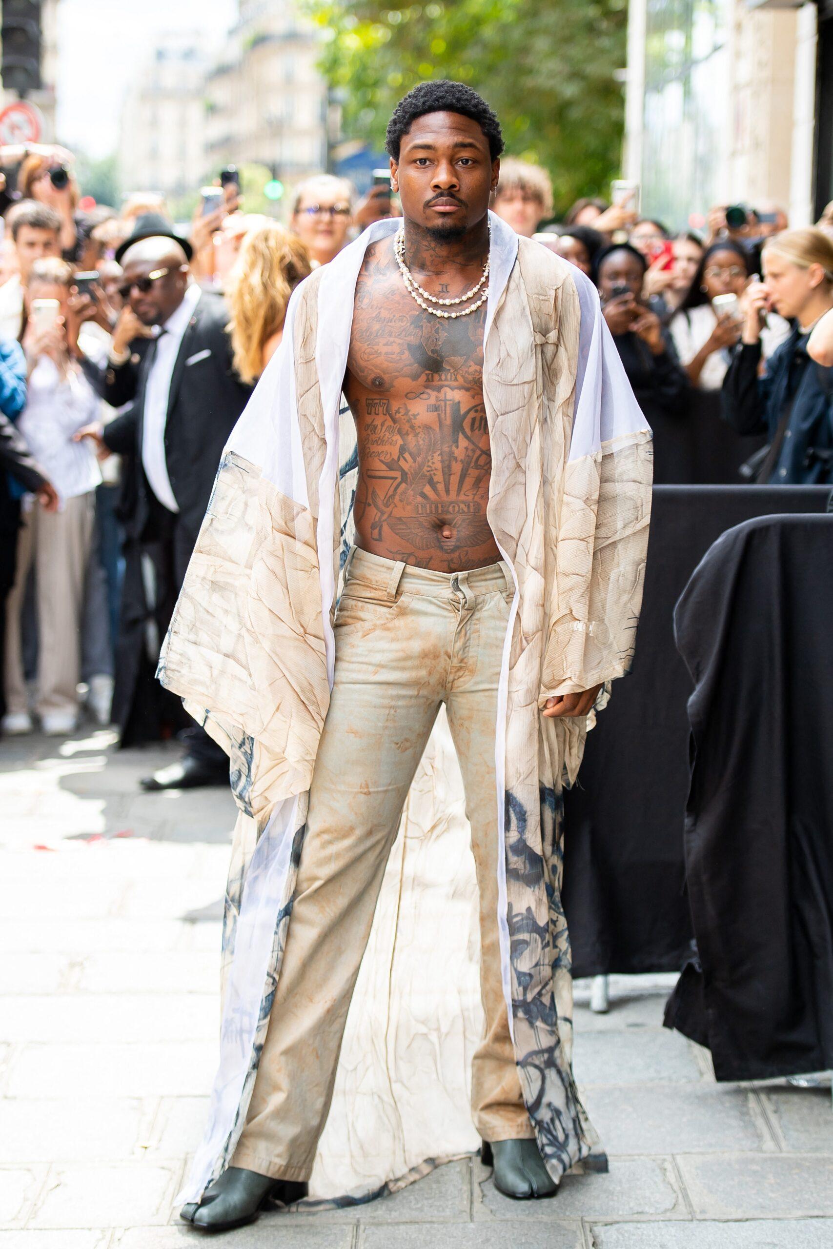 Stefon Diggs em Jean Paul Gaultier Alta Costura outono/inverno 2023/2024
