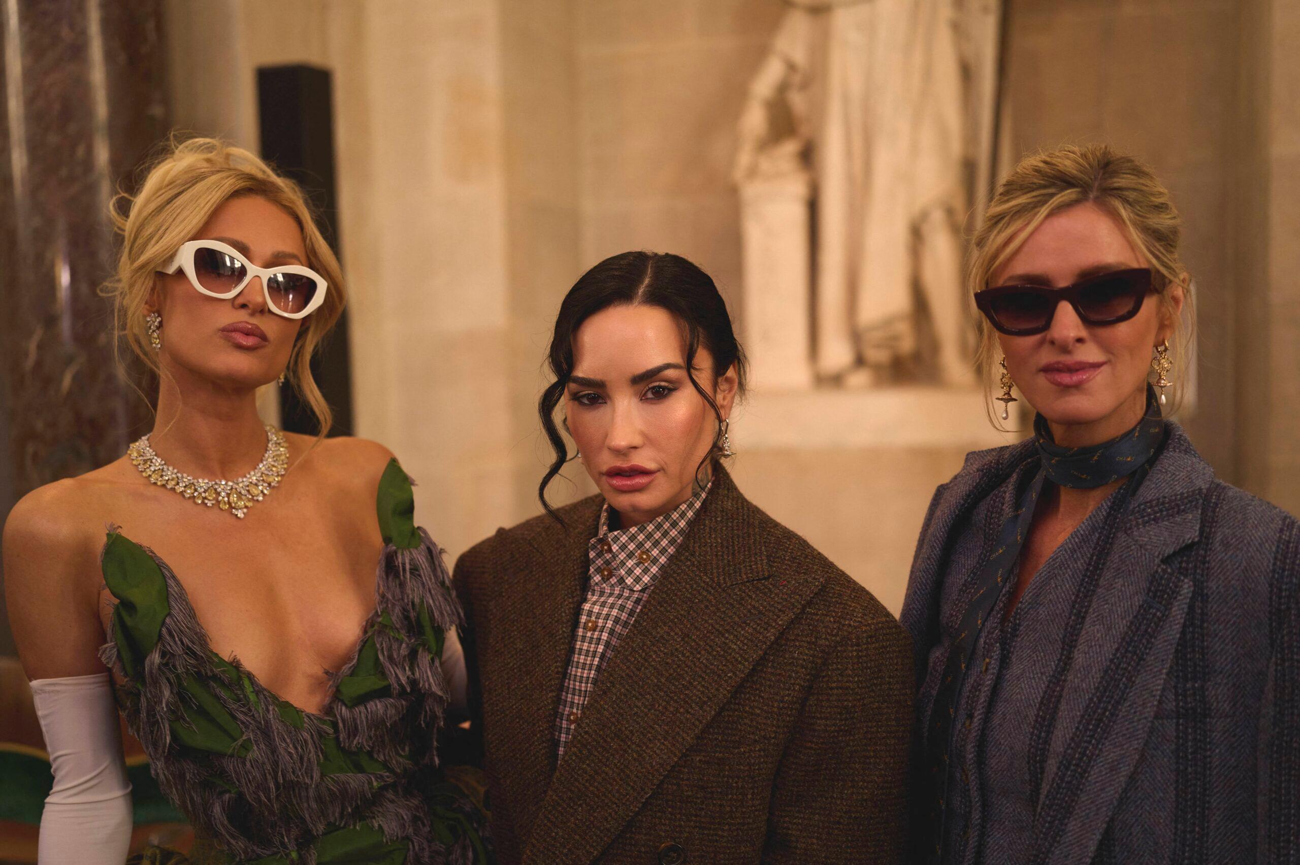 Paris Hilton and Demi Lovato at Paris Fashion Week - Vivienne Westwood Fashion Show