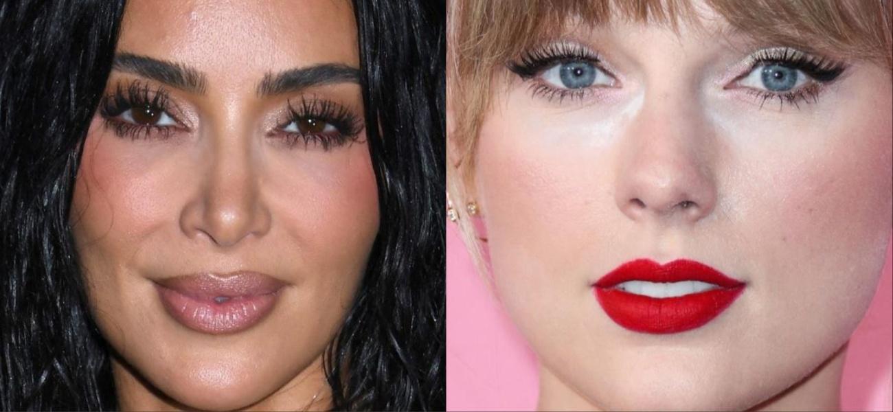 Collage of Kim Kardashian and Taylor Swift