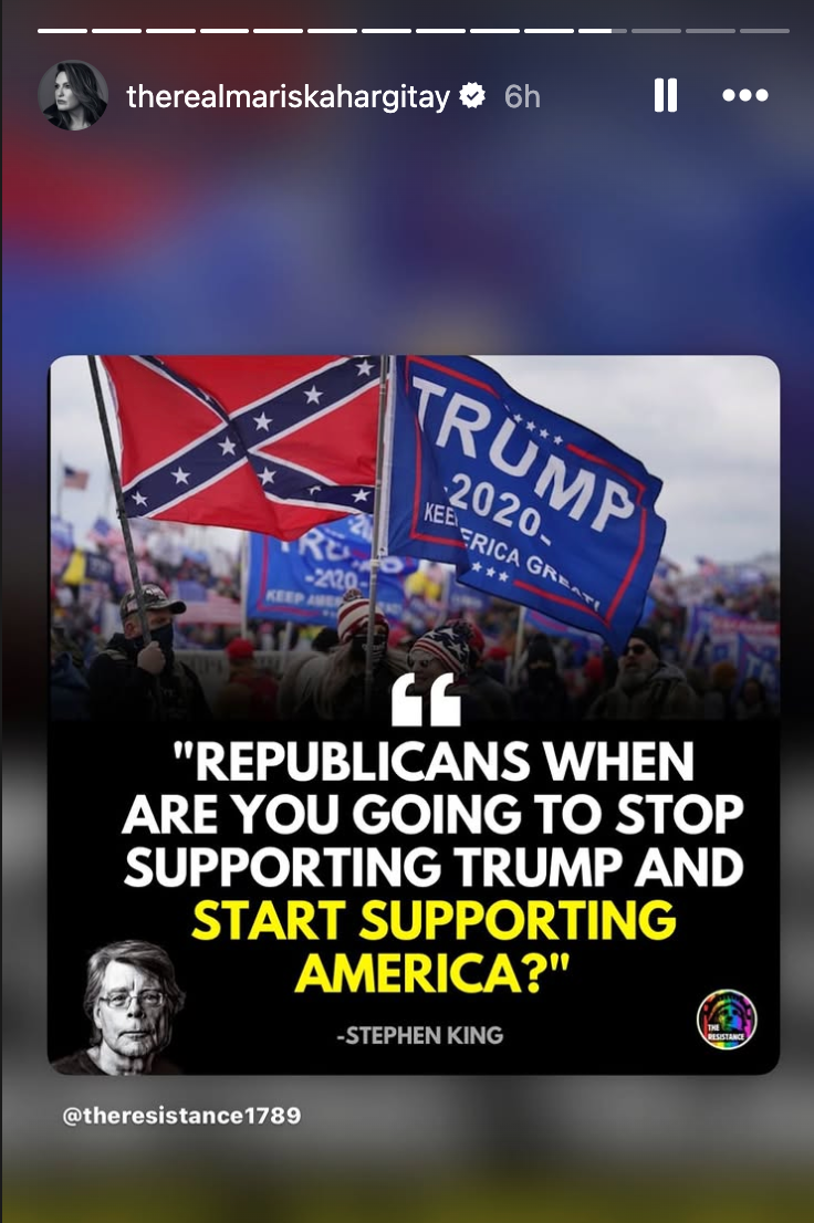 Mariska Hargitay Histórias de um encontro no Instagram