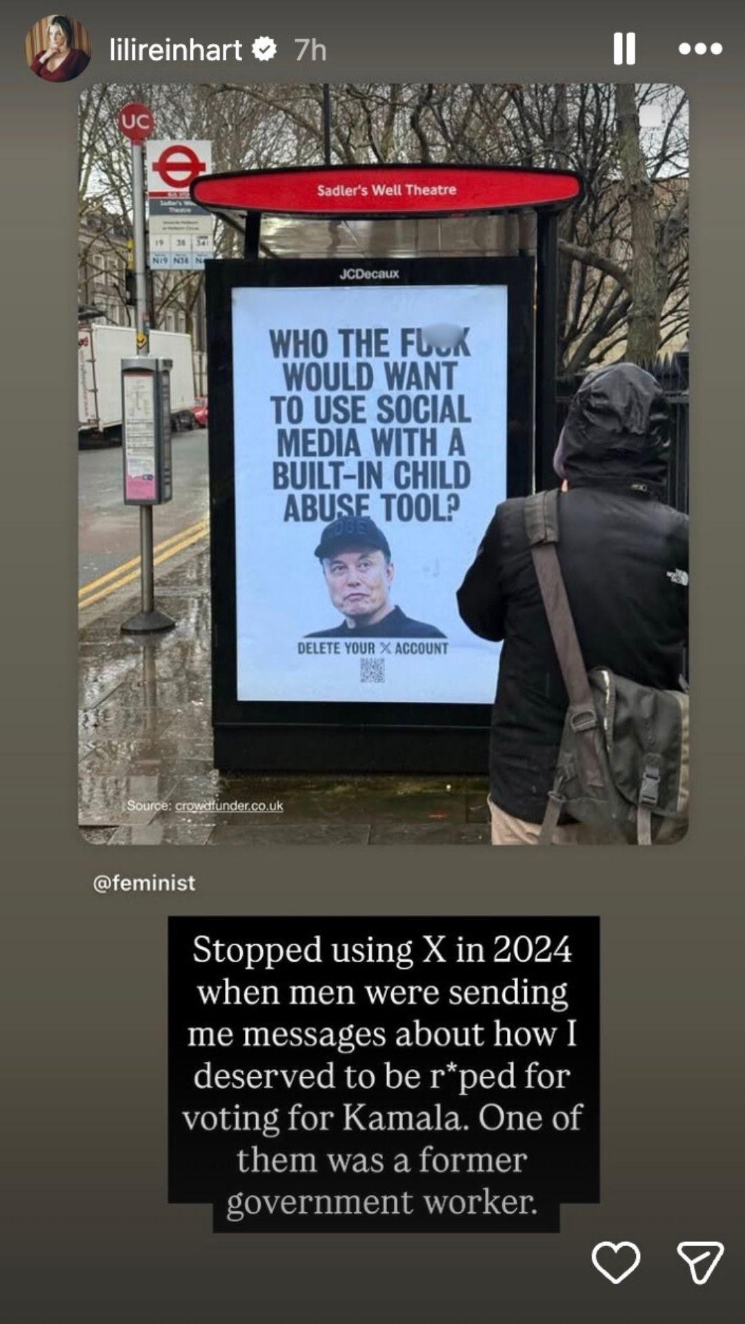 Lili Reinhart posts on Instagram Stories about past harassment