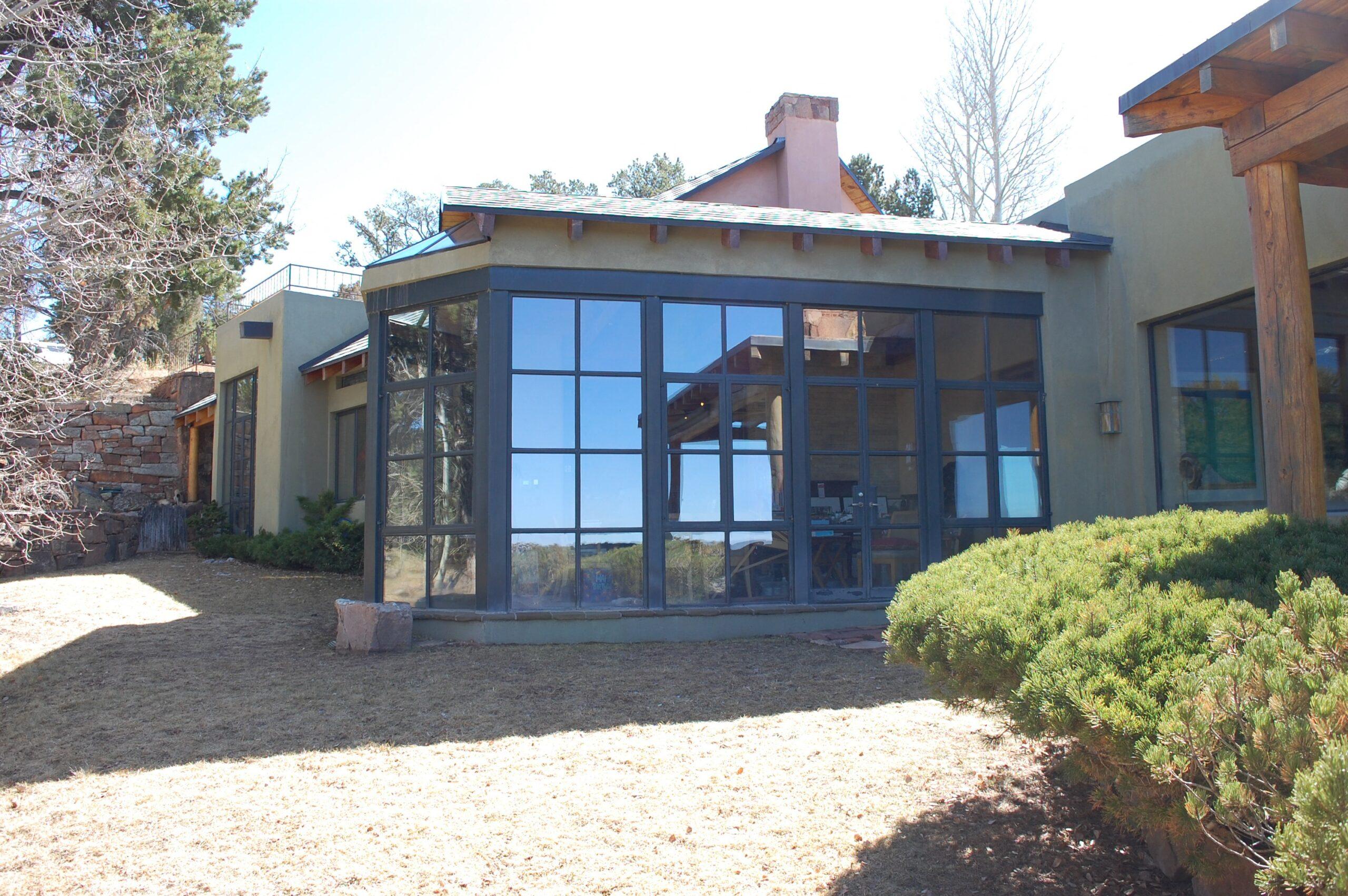 Exterior of Gene Hackman and Betsy Arakawa's sprawling New Mexico home seen on police evidence photos.