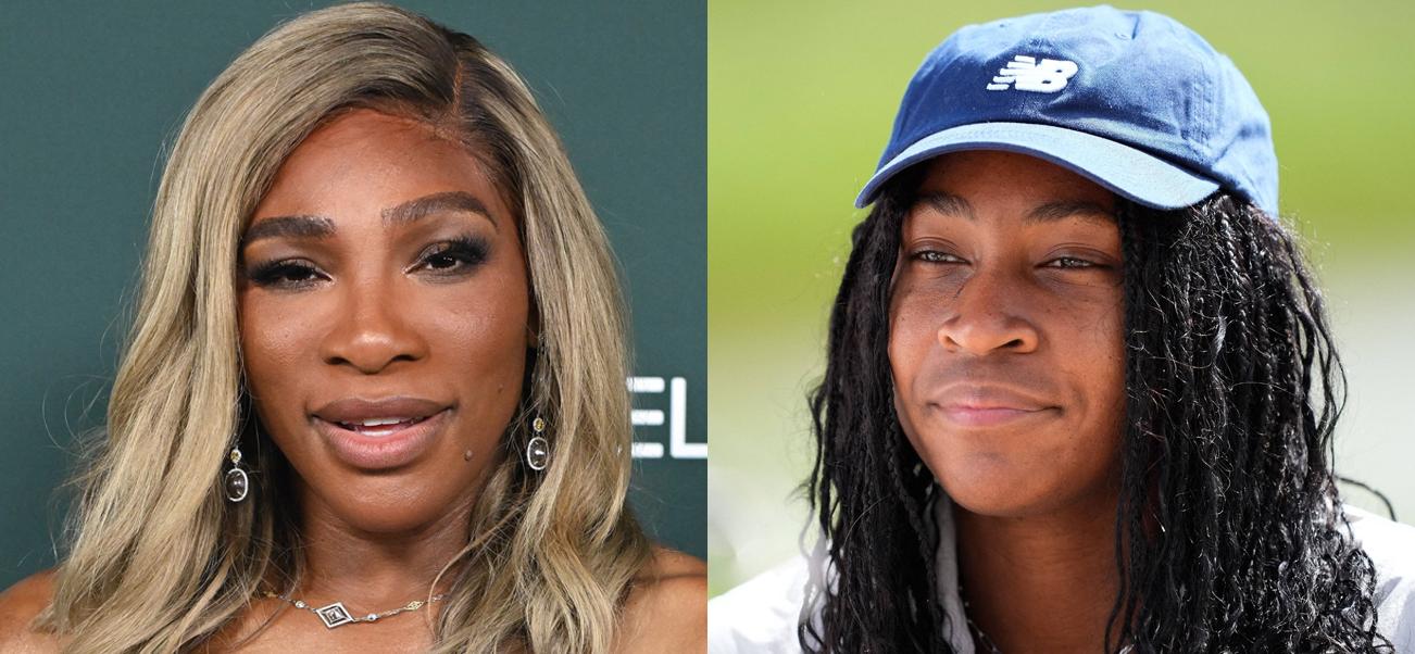A photo collage of Serena Williams and Coco Gauff