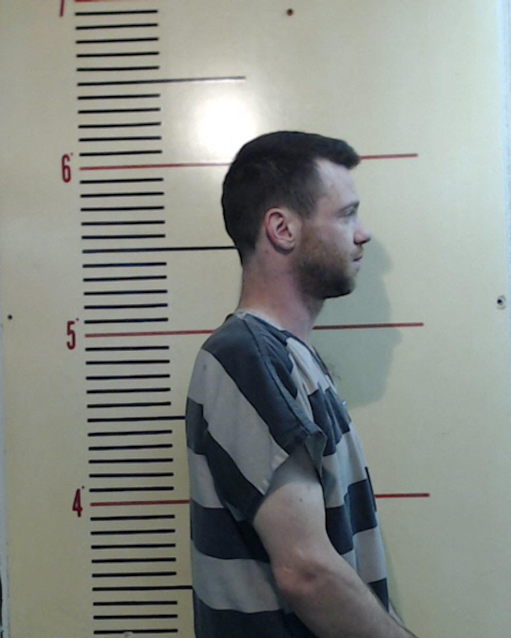 Actor Bug Hall, known for his starring role as Alfalfa in 1994 family comedy movie, The Little Rascals, poses in a mugshot following his arrest in Texas