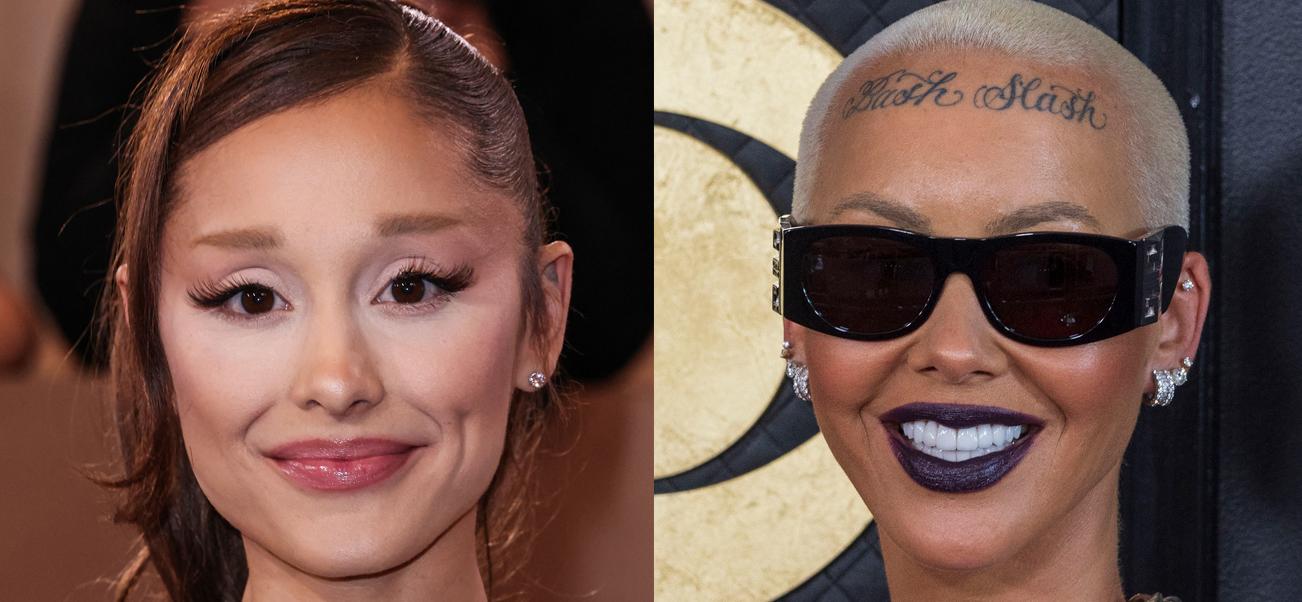 A photo collage of Ariana Grande and Amber Rose