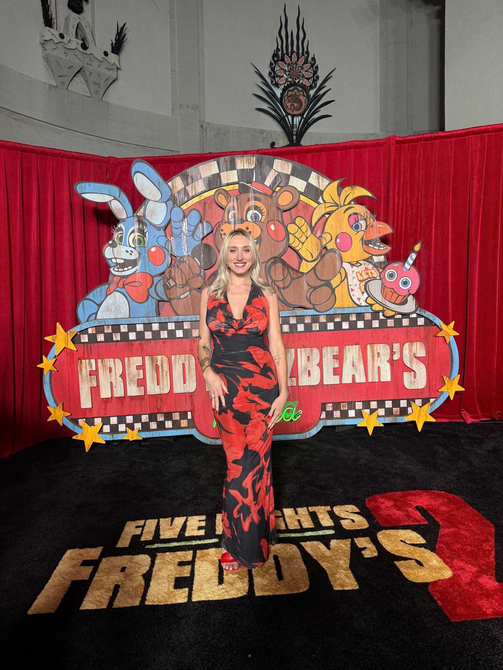 Linzy Ray inside the movies at Five Nights at Freddys premiere