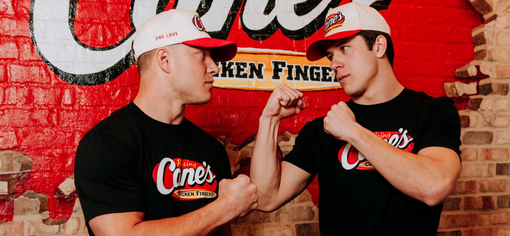 Christian and Luke McCaffrey facing off at Raising Cane's
