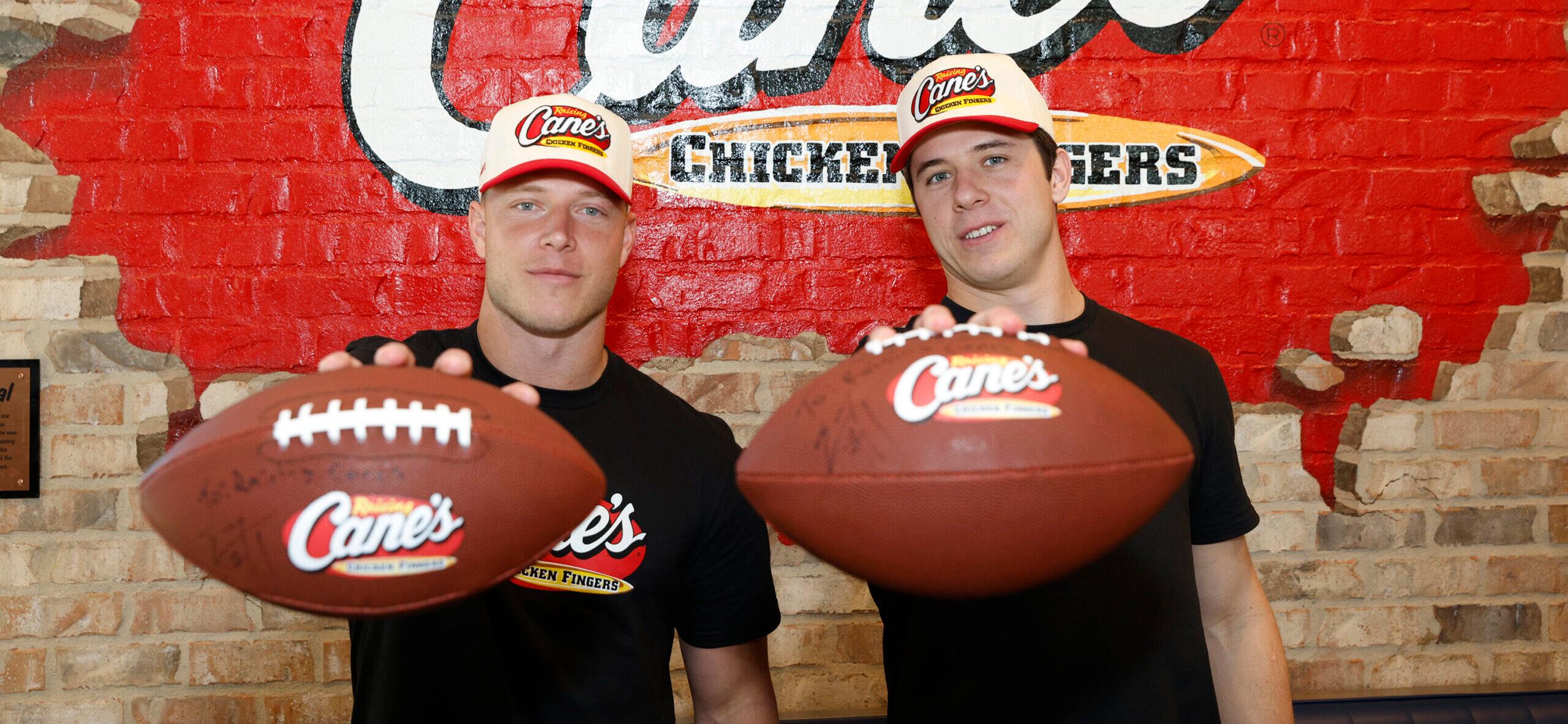 Christian and Luke McCaffrey Work Pre-Pro Bow Shift at Raising Cane's in the Bay Area During Super Bowl Week