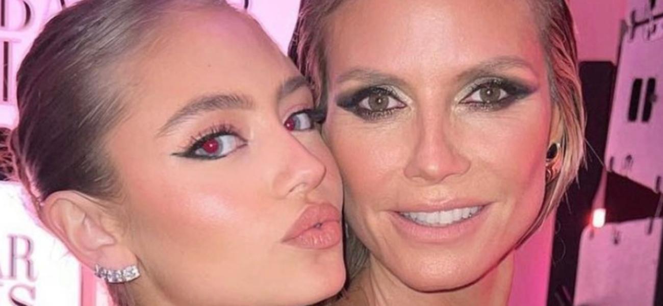 Heidi and Leni Klum pose together